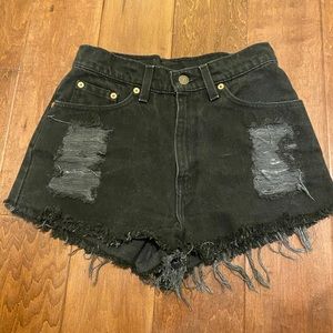 Black Vintage Levi Thrasher Shorts